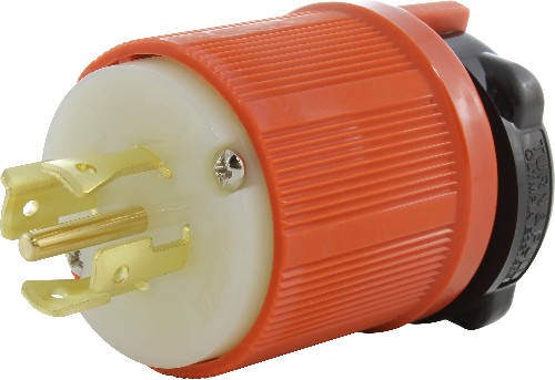 ASL2120P-G 20-Amp 120/208 -Volt NEMA L21-20P 5-wire grounding Heavy-duty Locking Plug , Orange