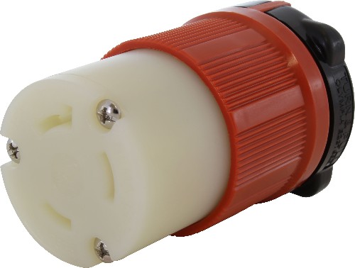 ASL730R-G 30-Amp 277 -Volt NEMA L7-30R 3-wire grounding Heavy-duty Locking Connector , Orange