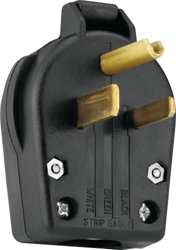50-Amp 125-Volt NEMA 5-30p/5-50p 3-wire Grounding Heavy-duty Straight Plug, Black