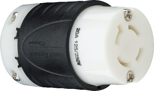 Pass and Seymour Turnlok 20-Amp 125/250-Volt NEMA L14-20r 4-wire Grounding Industrial Locking Connector, Black
