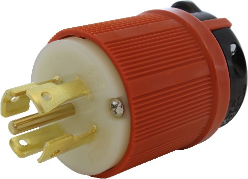 ASL2230P-G 30-Amp 3-phase 277/480V -Volt NEMA L22-30P 5-wire grounding Heavy-duty Locking Plug , Orange
