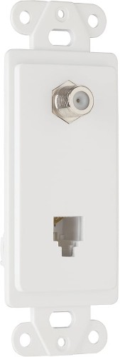 Plastic F-Type Coax/Telephone Wall Jack