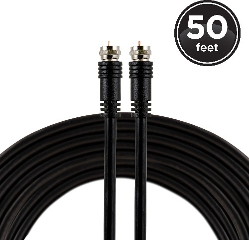 50-ft RG6 Black Coaxial Cable