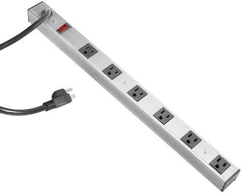 3-ft 6 -Outlet Indoor Stainless steel Power Strip