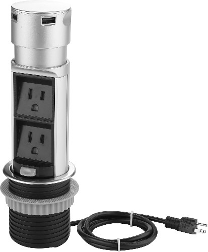 6-ft 2 -Outlet 2 -USB Ports Indoor Stainless steel Power Strip