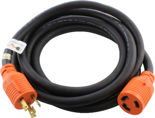 25ft NEMA L6-30 Cord 25-ft 10 / 3 3 Prong Black Indoor/Outdoor SOOW Heavy Duty Locking Extension Cord