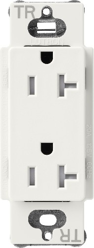 Claro 20 -Amp 125-volt Tamper Resistant Residential Duplex Outlet Receptacles , Glacier White