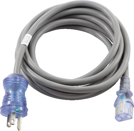 15A NEMA 5-15P to C13 10-ft 14 / 3 3 Prong Gray Indoor SJTW Light Duty Appliance Extension Cord