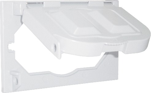 1 -Gang Rectangle White Metal Weatherproof Electrical Box Cover