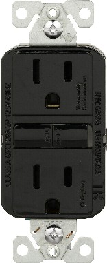 15 -Amp 125-volt Tamper Resistant GFCI Residential Decorator Outlet , Black