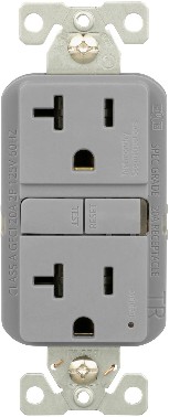 20 -Amp 125-volt Tamper Resistant GFCI Residential Decorator Outlet , Gray