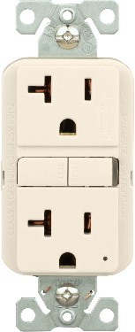 20 -Amp 125-volt GFCI Residential Decorator Outlet , Light Almond