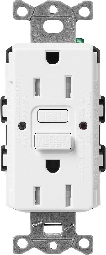 Claro 15 -Amp 120-volt Tamper Resistant GFCI Residential Decorator Outlet Receptacles , Snow