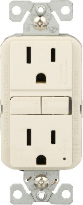 15 -Amp 125-volt Tamper Resistant GFCI Residential Decorator Outlet , Light Almond