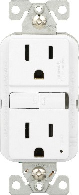 15 -Amp 125-volt Tamper Resistant GFCI Residential Decorator Outlet , White