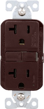 20 -Amp 125-volt Tamper Resistant GFCI Residential Decorator Outlet , Brown
