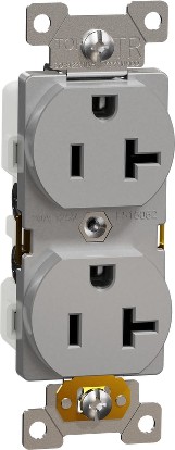 X Series 20 -Amp 125-volt Tamper Resistant Residential/Commercial Duplex Outlet , Matte Gray
