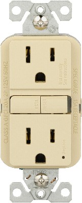 15 -Amp 125-volt GFCI Residential Decorator Outlet Receptacles , Ivory