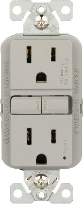 15 -Amp 125-volt GFCI Residential Decorator Outlet Receptacles , Gray