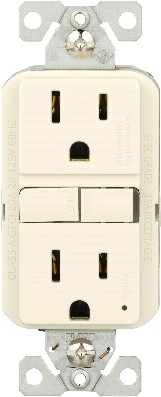 15 -Amp 125-volt GFCI Residential Decorator Outlet Receptacles , Light Almond