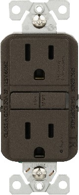 15 -Amp 125-volt Tamper Resistant GFCI Residential Decorator Outlet Receptacles , Oil Rubbed Bronze