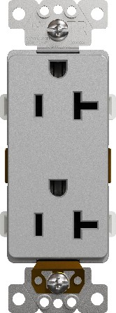 X Series 20 -Amp 125-volt Tamper Resistant Residential/Commercial Decorator Outlet , Matte Gray