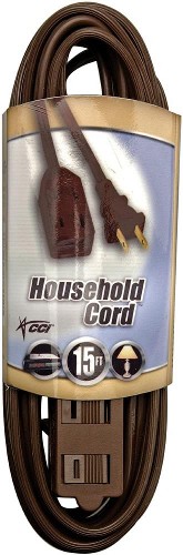 15-ft 16 / 2 2 Prong Brown Indoor SPT-2 Light Duty General Extension Cord