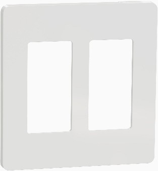 X Series 2 -Gang Standard Size Matte White Polycarbonate Indoor Screwless Decorator Wall Plate
