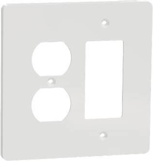 X Series 2 -Gang Midsize Size Matte White Polycarbonate Indoor Duplex/Decorator Wall Plate