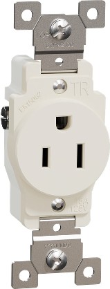 X Series 15 -Amp 125-volt Tamper Resistant Residential/Commercial Round Outlet , Matte Light almond