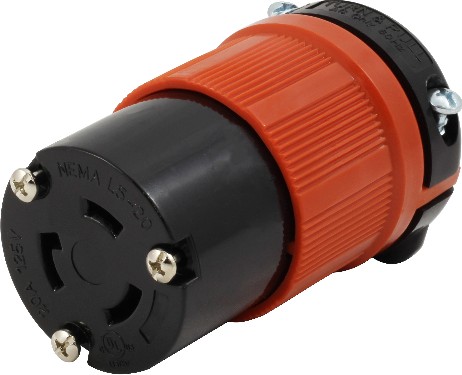 ASL520R-G 20-Amp 125 -Volt NEMA L5-20R 3-wire grounding Heavy-duty Locking Connector , Orange