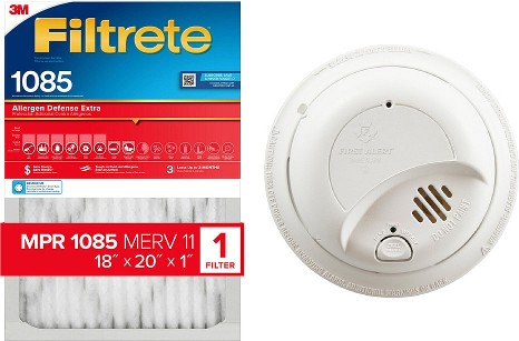 First Alert Brk Hardwired  Smoke Detector +  1085 MPR Allergen Defense Filtrete Air Filter Single