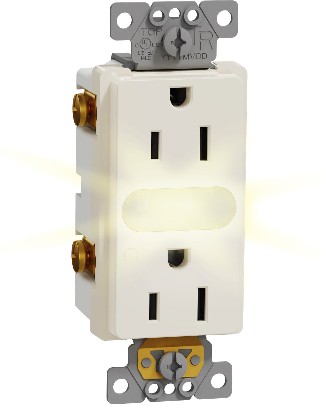 X Series 15 -Amp 125-volt Tamper Resistant Residential Decorator Outlet with night light , Matte Light Almond