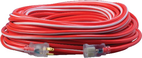 100-ft 12 / 3 Heavy Duty 3 Prong Red, White Outdoor Extension Power Cord