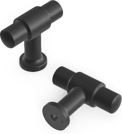 Piper Matte Black Bar Mid-century modern Cabinet Knob 10 -Pack