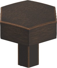 Caliber 1-1/4-in Matte Black Hexagonal Contemporary Cabinet Knob