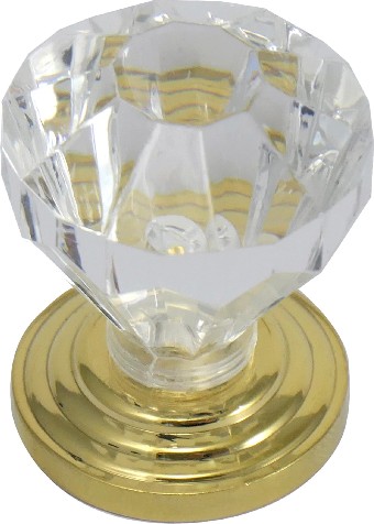 Kristal 1-in Polished Brass Geometric Traditional Cabinet Knob