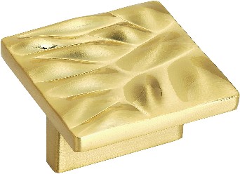 Calathea 1-1/4-in Brushed Gold Square Contemporary Cabinet Knob
