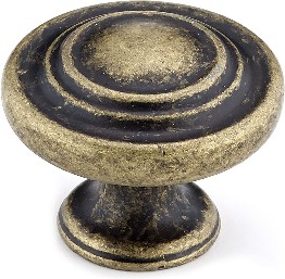 Notre-Dame 1-5/16-in Burnished Brass Round Traditional Cabinet Knob