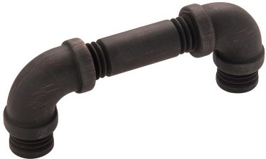 Pipeline 3-in , 76mm Center to Center Black Nickel Vibed Rectangular Bar Drawer Pulls