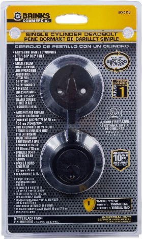 Light Duty Commercial Matte Black Single Cylinder Deadbolt