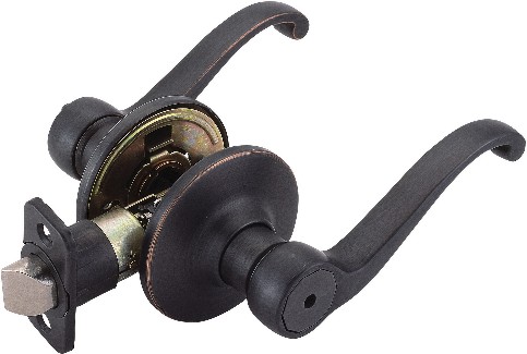 Scroll Oil Rubbed Bronze Interior or Bed/Bath Privacy Door Handle