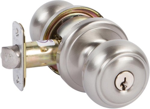 Orlyn Satin nickel Exterior Keyed Entry Door Knob