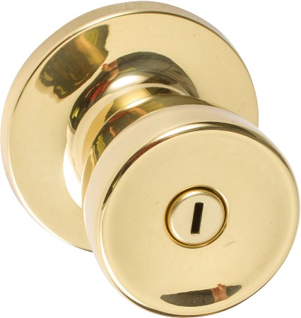 Sure-Loc Door Hardware Tulip Polished Brass Interior Bed/Bath Privacy Door Knob