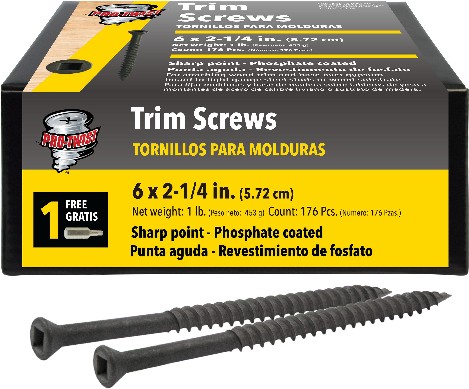 #6 x 2-1/4-in Black phosphate Interior Trim screws ( 176 -Per Box )