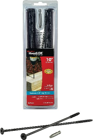 10-in Black Ecoat Flat -Head Exterior Structural wood screws 12 -Pack