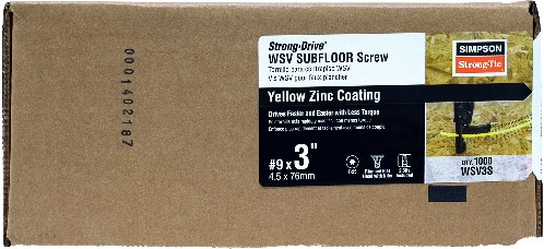 Strong-Drive WSV #9 x 3-in Yellow zinc Interior Wood screws ( 1000 -Per Box )