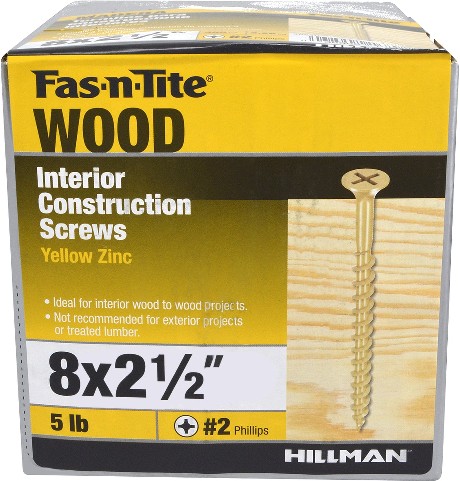 #8 x 2-1/2-in Yellow zinc Interior Wood screws (