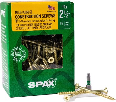 Construction Framing Countersunk Flush Finish #9 x 2-1/2-in Yellow zinc Interior Wood screws ( 116 -Per Box )