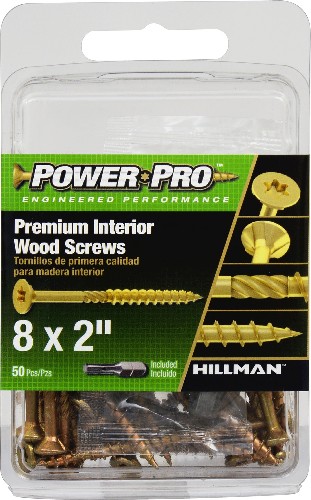 #8 x 2-in Yellow zinc Interior Wood screws ( 50 -Per Box )